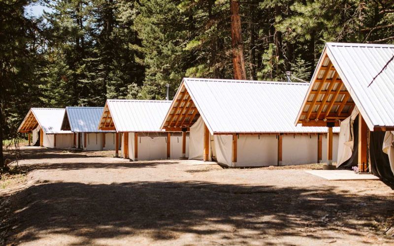 accessible group wall tents used for outdoor school overnights