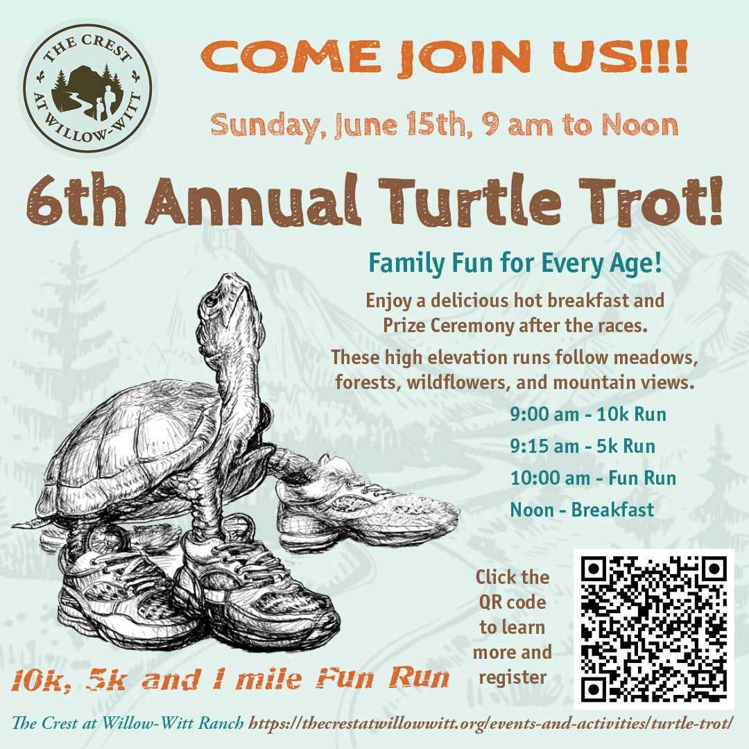 6th Annual Turtle Trot trail race fundraiser for The Crest at Willow-Witt Ranch