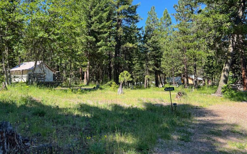 campground footpath leading to Raven Wall Tent and others