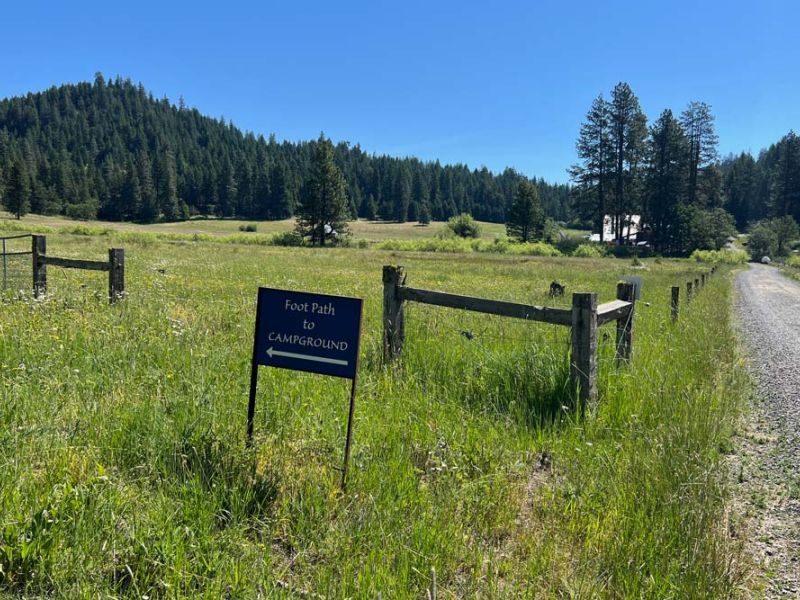 path from farm to campground