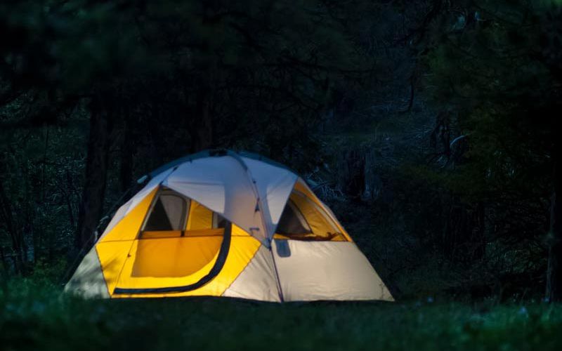 tent campsite at night by Dave Baldwin Photography