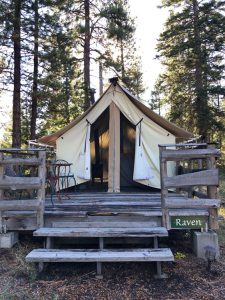 exterior view of the 'raven' wall tent