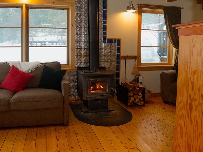 Woodstove in winter