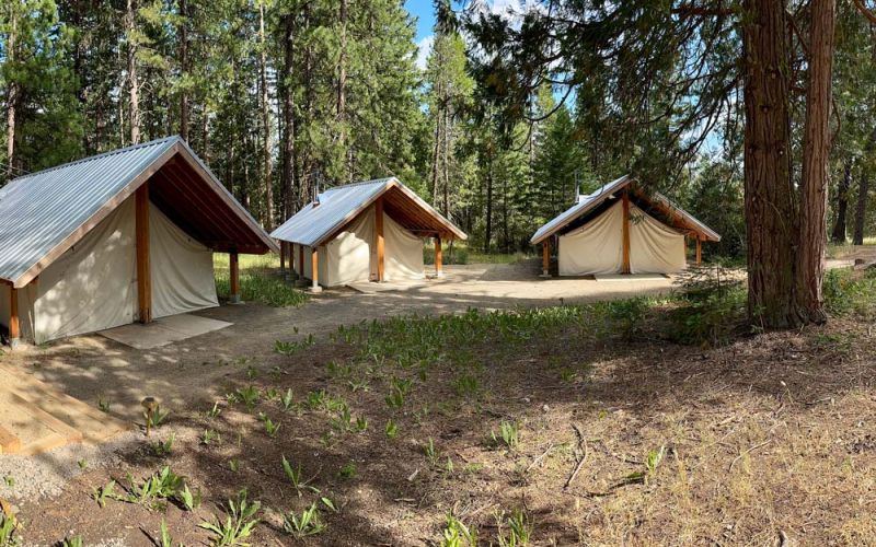 ADA accessible group wall tent camping near Ashland Oregon