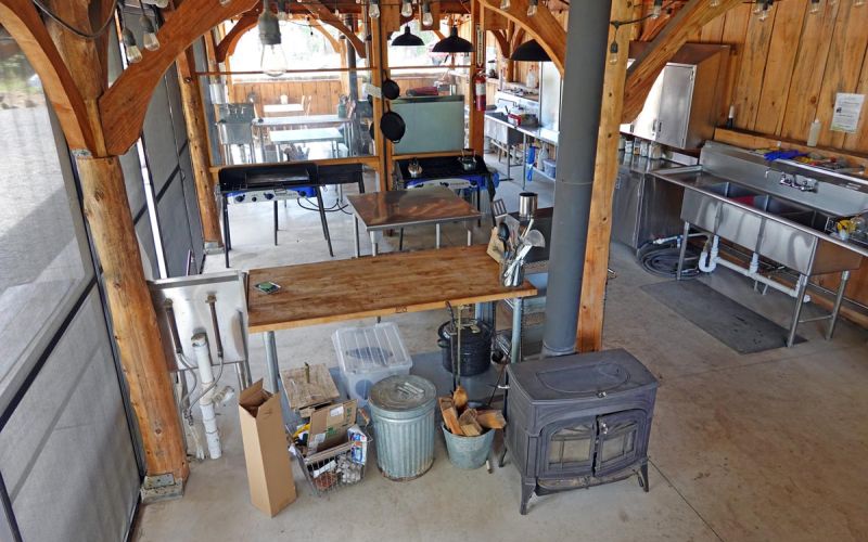 Well-stocked campground cookhouse