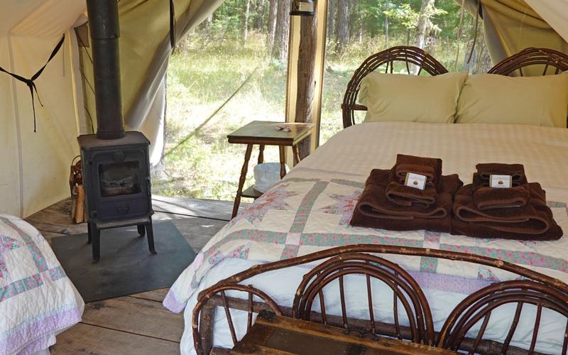 Inside Redwing wall tent