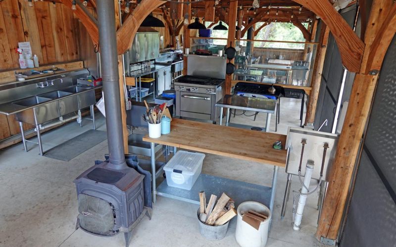 Well-stocked campground cookhouse