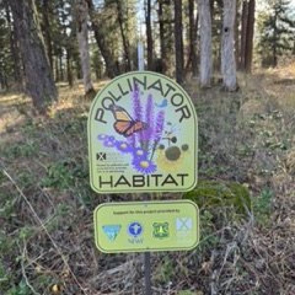 Xerces Society sign about Pollinator Habitat