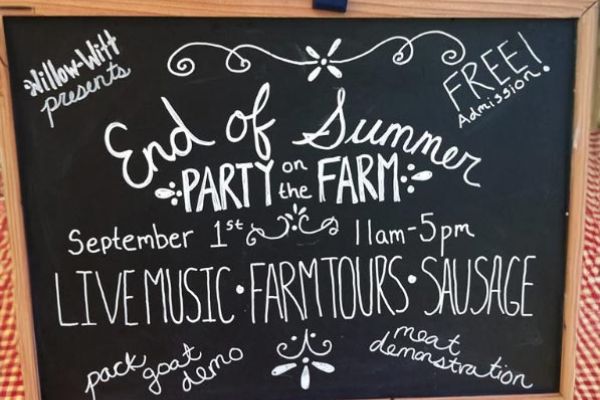 end of summer party at the farm with live music, farm tours, and food